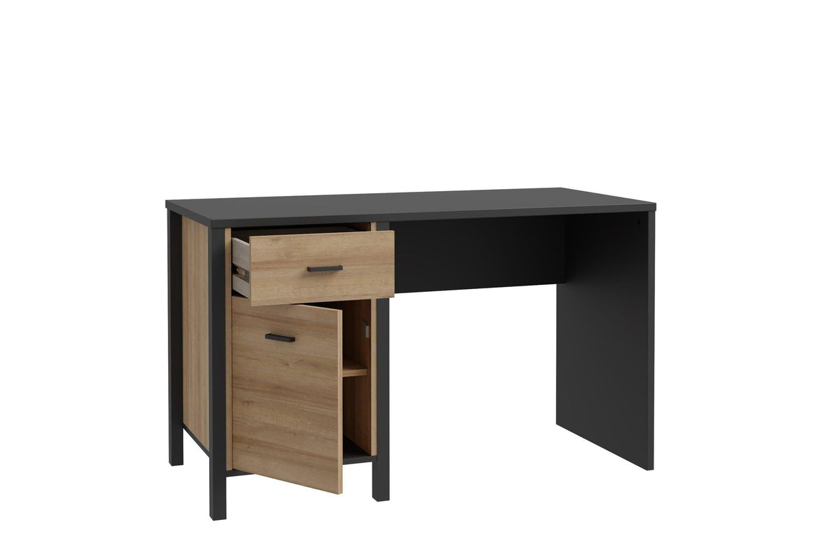 High Rock Desk In Matt Black/Riviera Oak