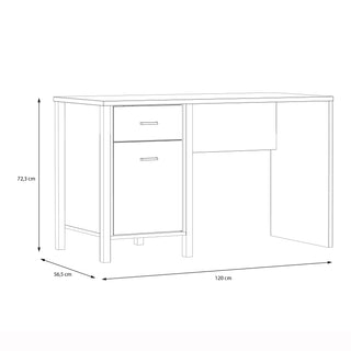 High Rock Desk In Matt Black/Riviera Oak