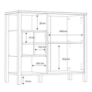 High Rock Storage/Display Chest In Matt Black/Riviera Oak