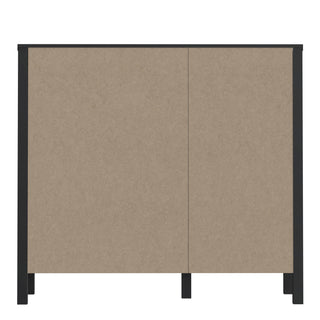 High Rock Storage/Display Chest In Matt Black/Riviera Oak