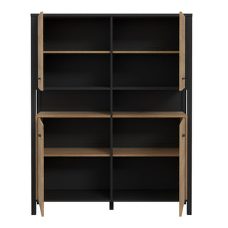 High Rock Storage Cabinet In Matt Black/Riviera Oak