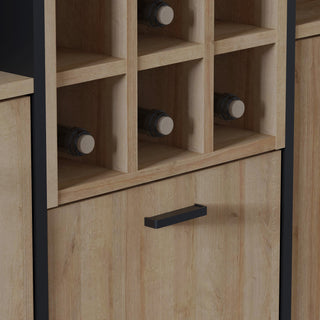High Rock Shelf Unit In Matt Black/Riviera Oak