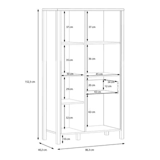 High Rock Wide Shelf Unit In Matt Black/Riviera Oak