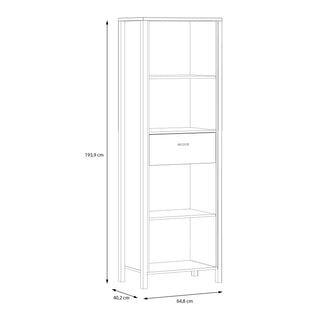 High Rock Shelf Unit In Matt Black/Riviera Oak