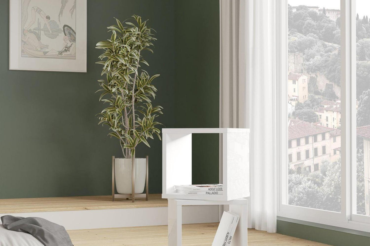 Mauro Singular Storage Unit In White High Gloss/White