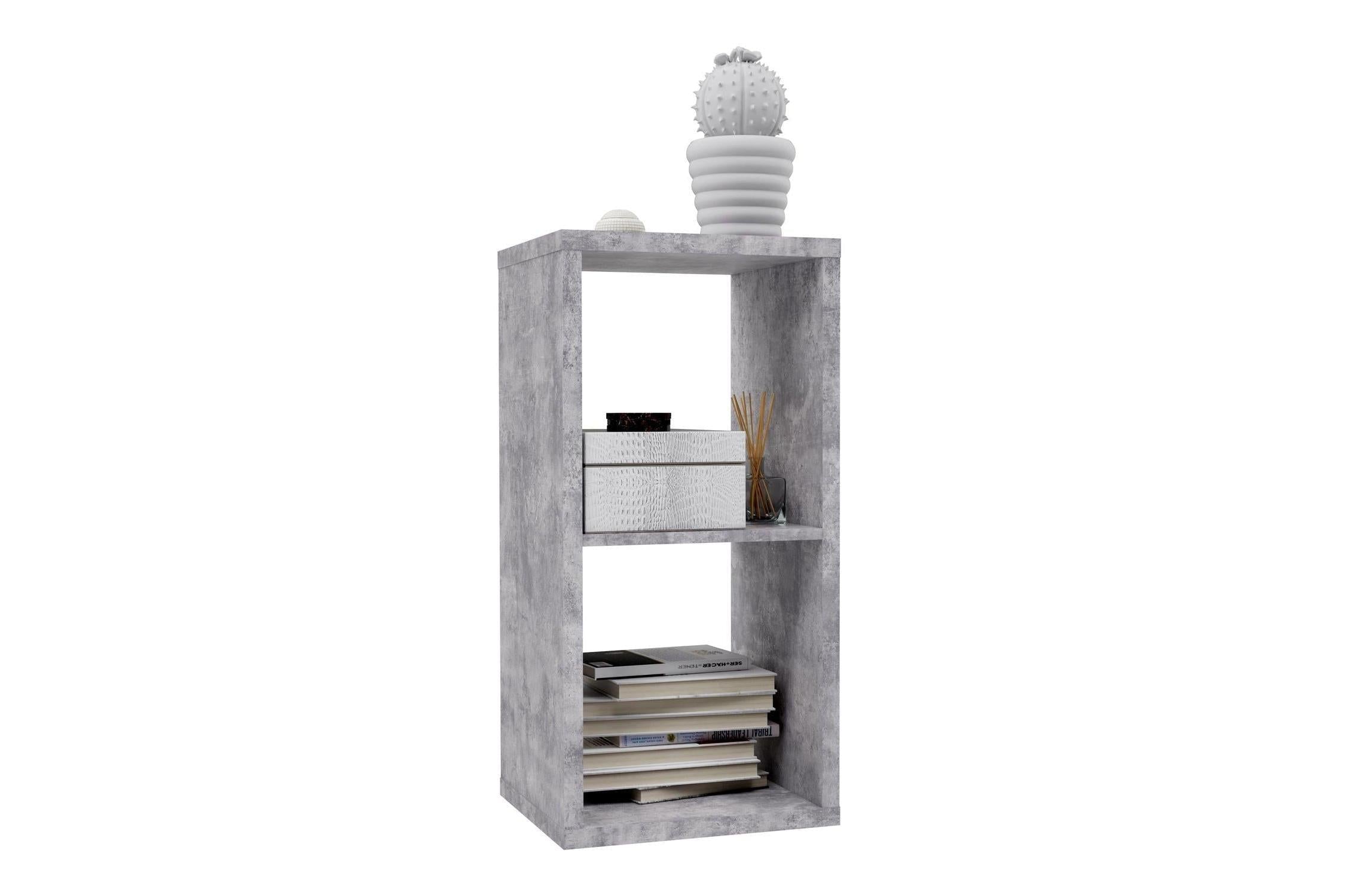 Mauro 1 Shelf Storage Unit In Concrete Grey