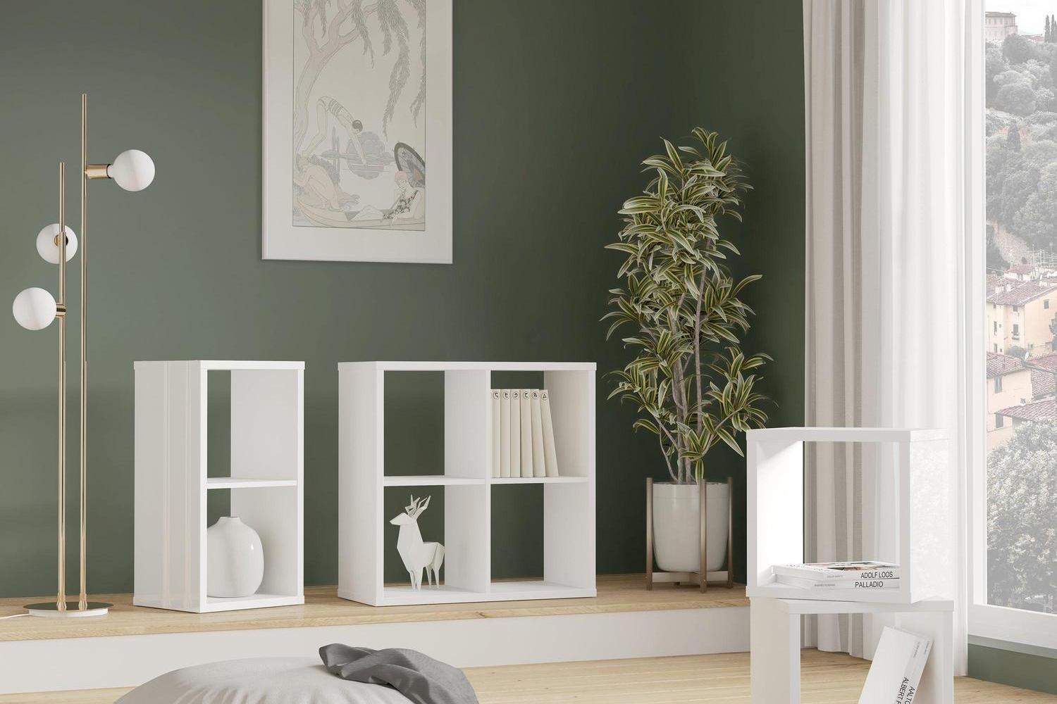 Mauro 1 Shelf Storage Unit In White High Gloss/White