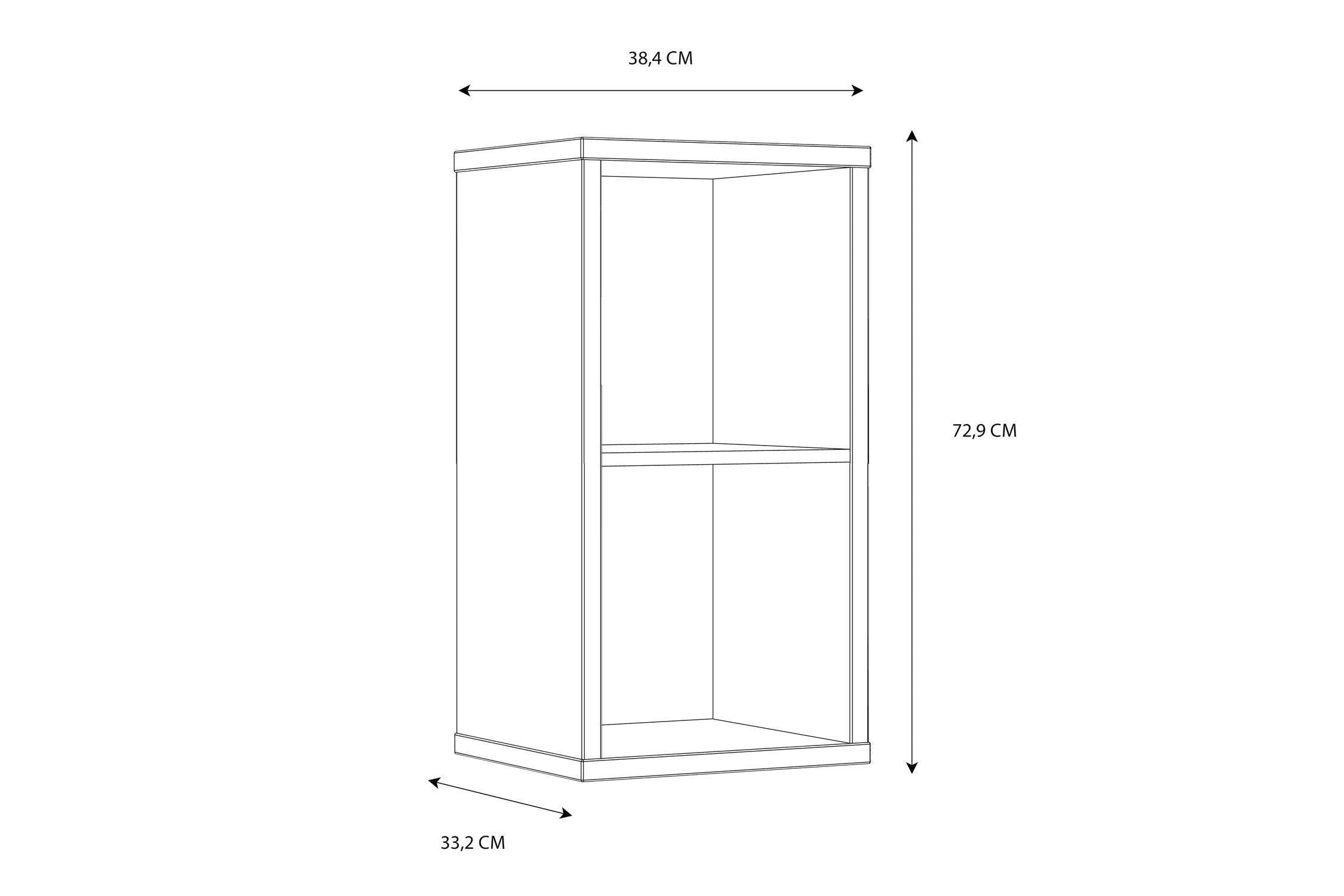 Mauro 1 Shelf Storage Unit In White High Gloss/White