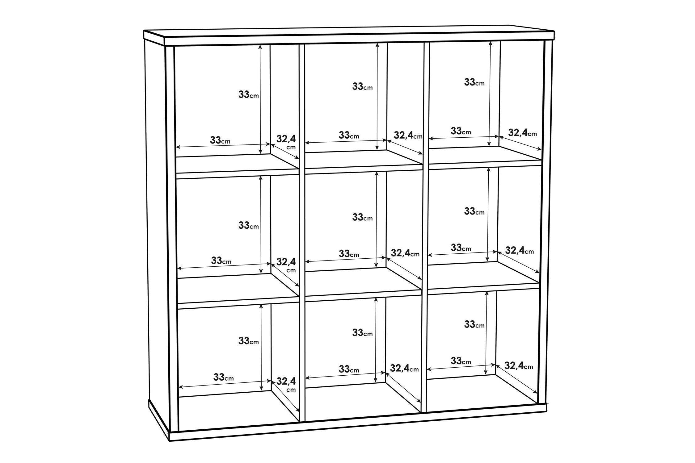 Mauro 3x3 Storage Unit In Sonoma Oak