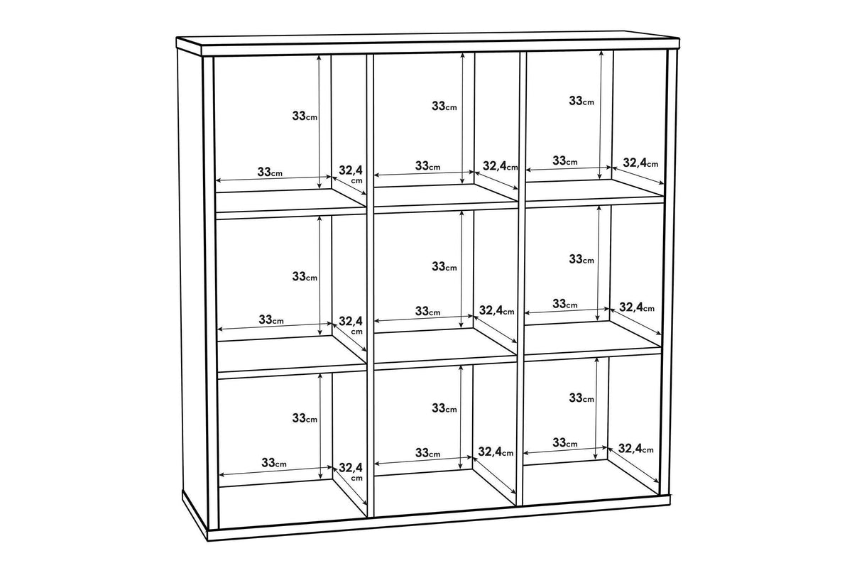 Mauro 3x3 Storage Unit In Sonoma Oak