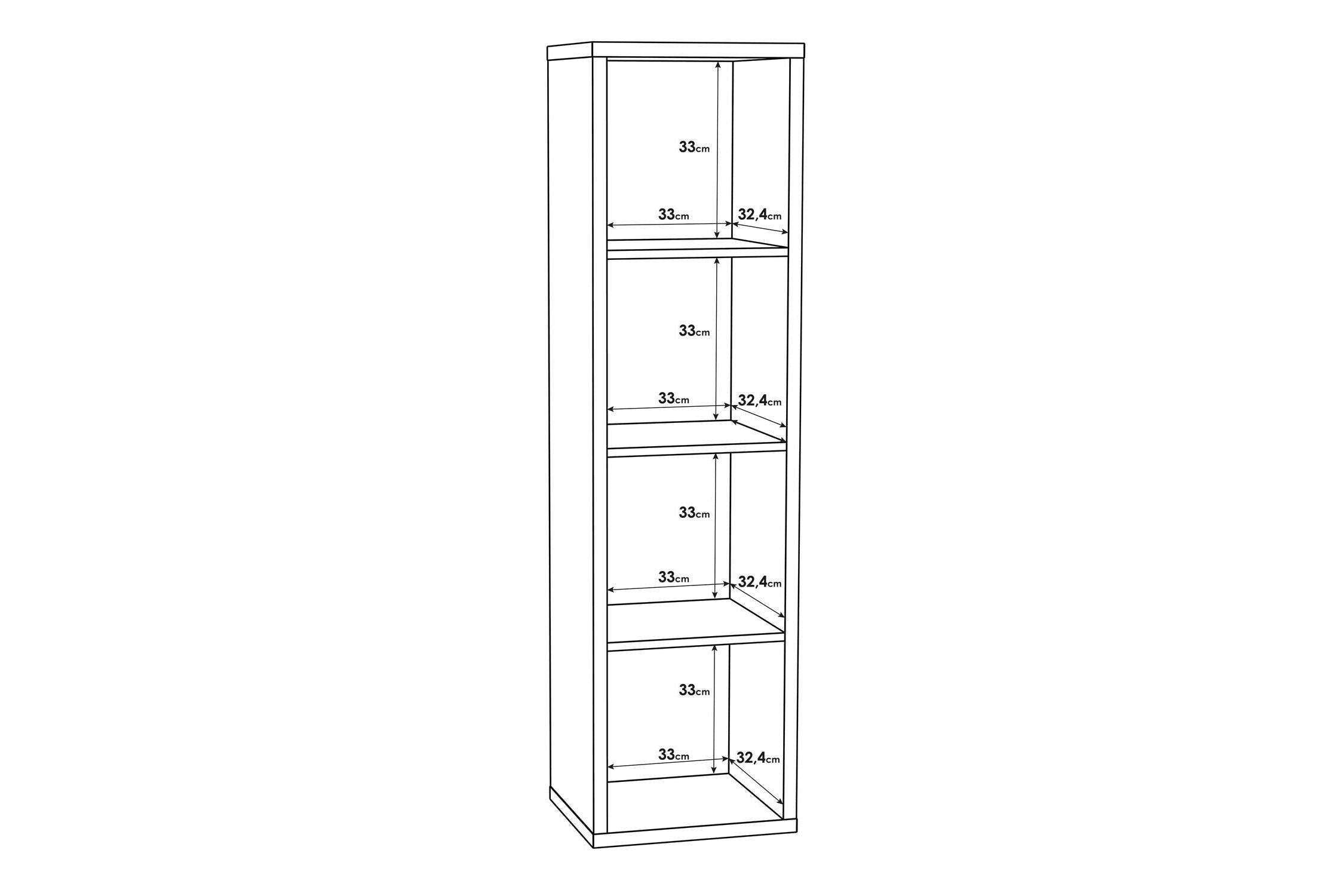 Mauro 3 Shelves Storage Unit In Matt White
