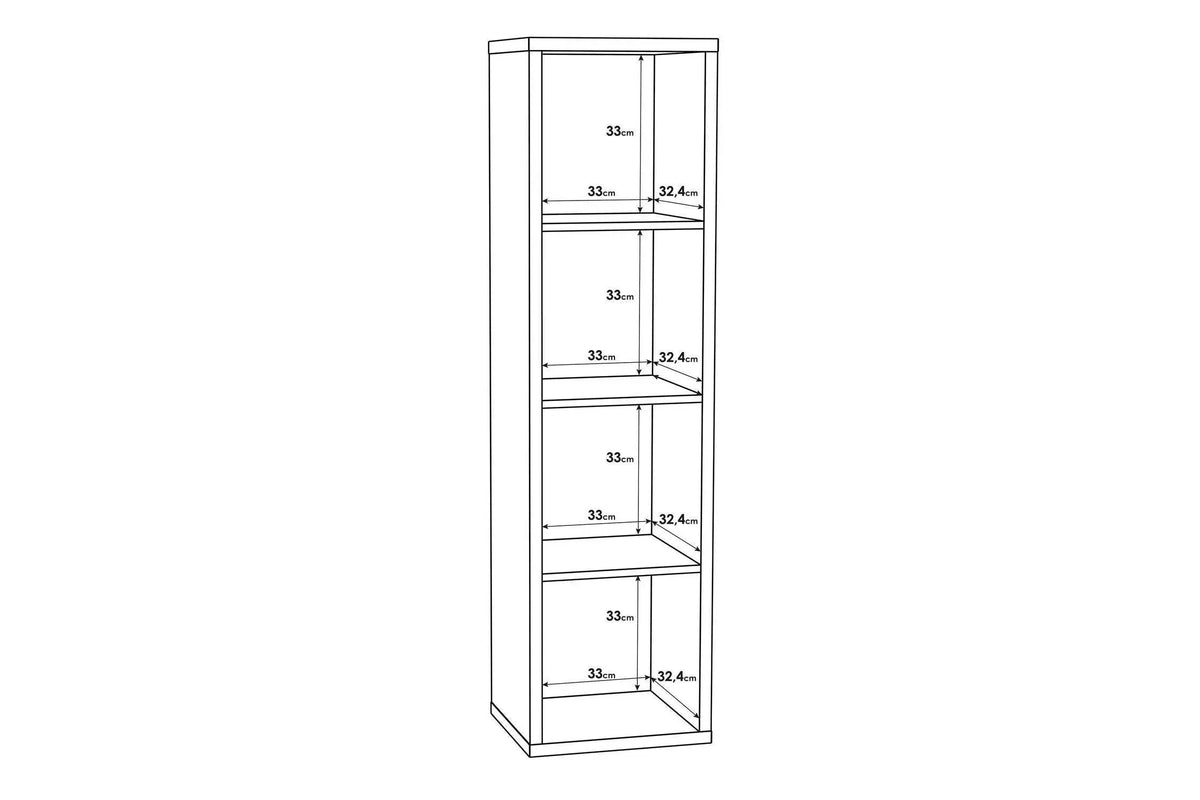 Mauro 3 Shelves Storage Unit In Matt White