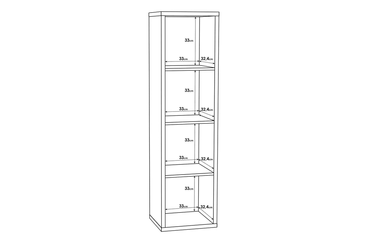 Mauro 3 Shelves Storage Unit In Sonoma Oak