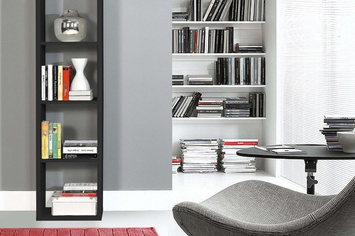 Mauro 3 Shelves Storage Unit In Matt Black