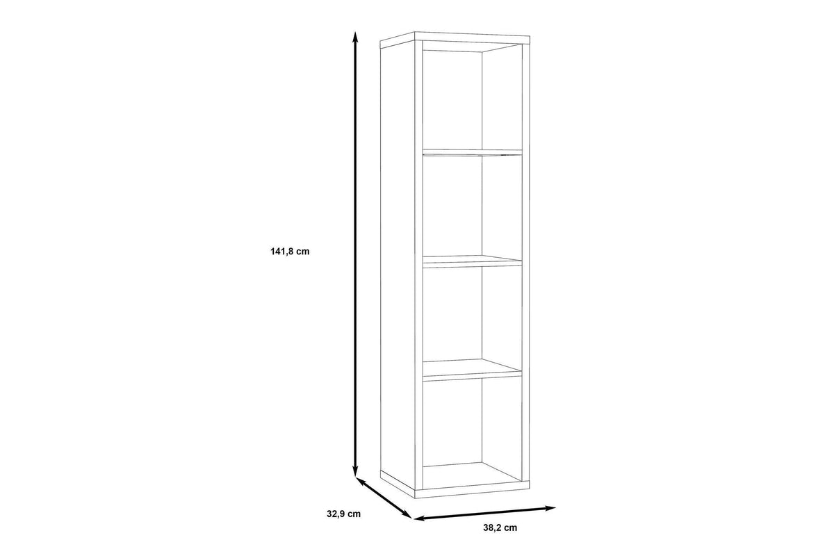 Mauro 3 Shelves Storage Unit In Matt Black