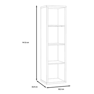 Mauro 3 Shelves Storage Unit In Matt Black