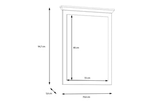 Lopa Mirror In Oak Nelson/Snowy Oak