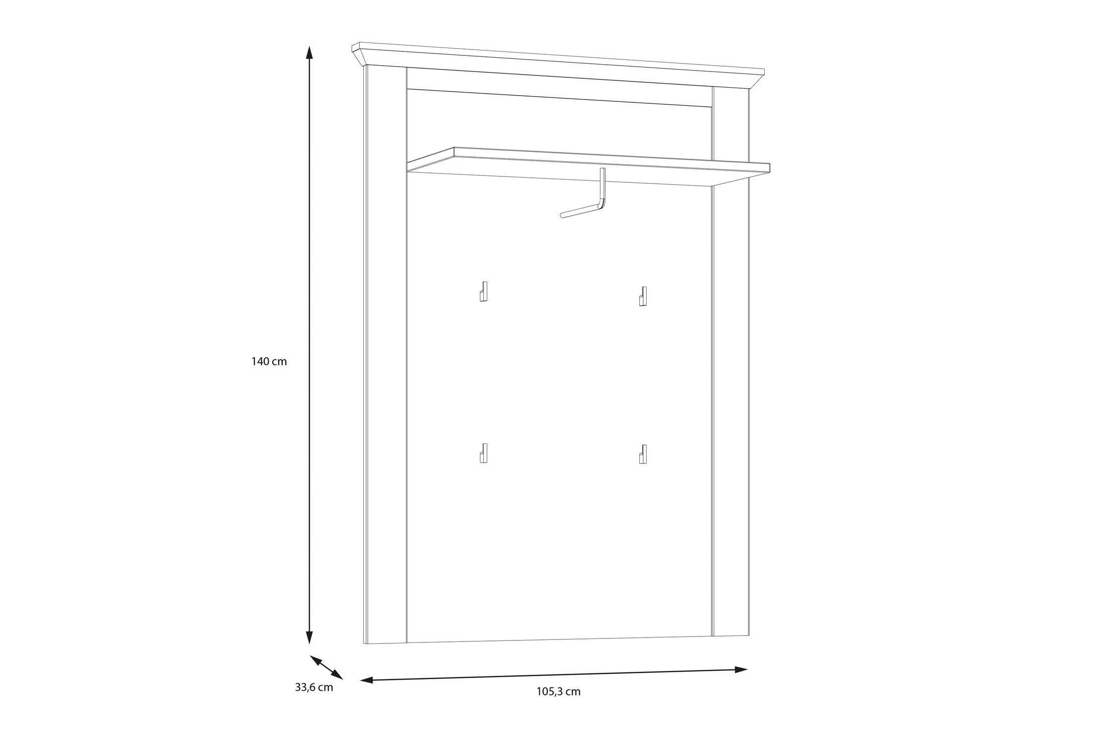 Lopa Wall Panel In Oak Nelson/Snowy Oak