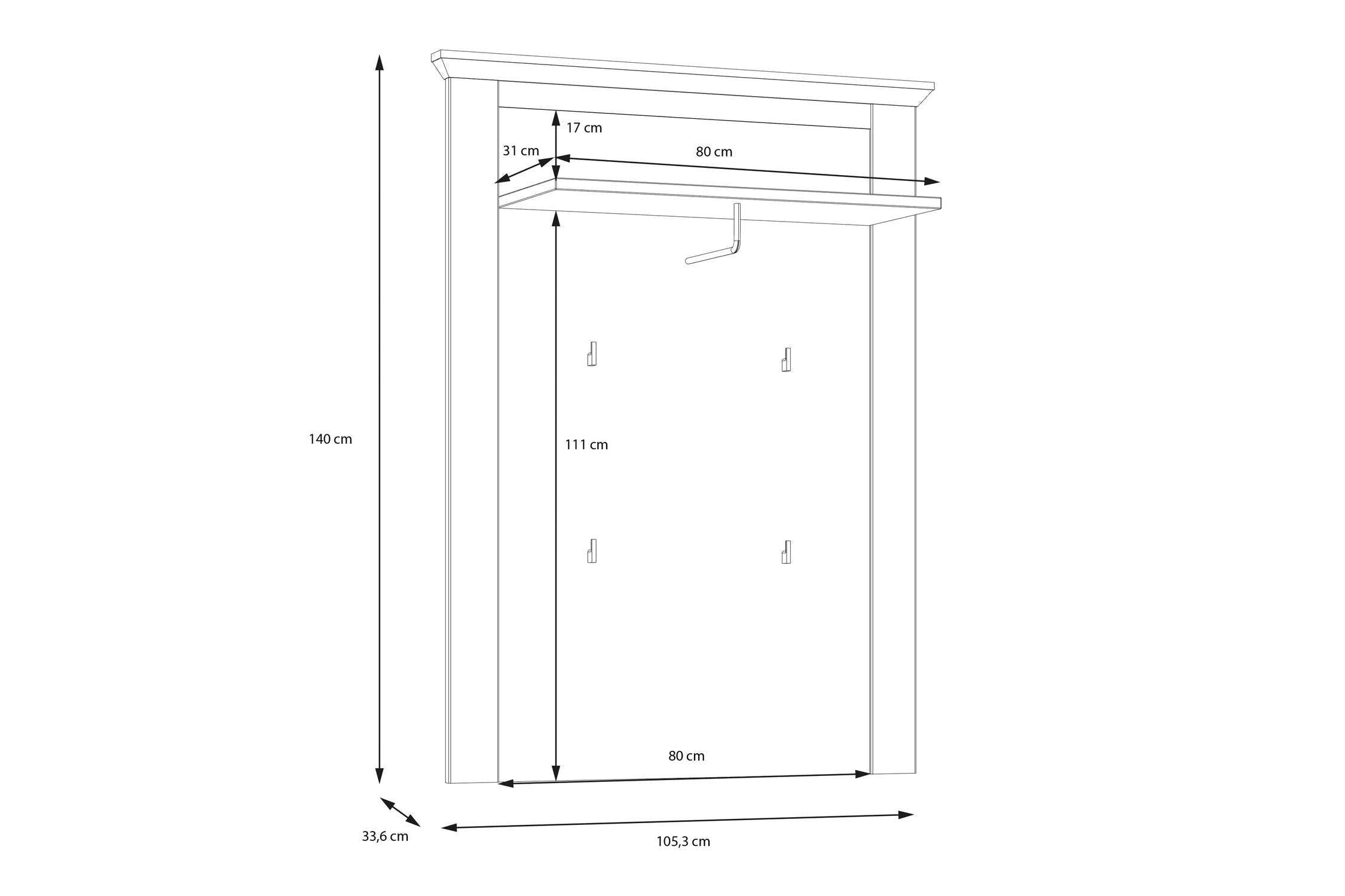 Lopa Wall Panel In Oak Nelson/Snowy Oak