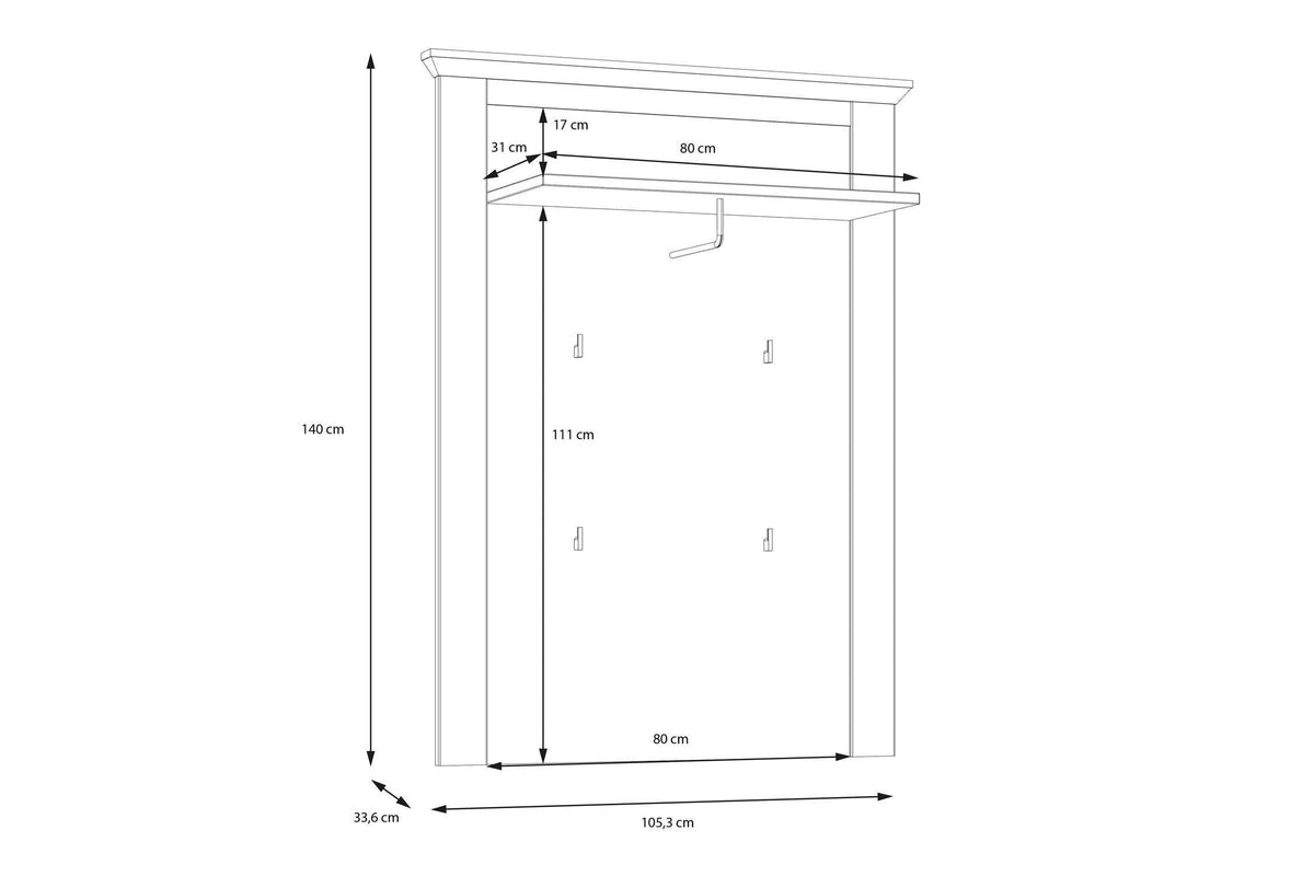 Lopa Wall Panel In Oak Nelson/Snowy Oak