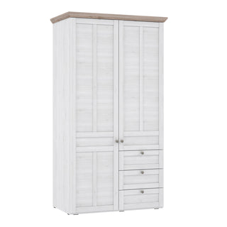 illopa 2 door wardrobe in snowy oak/oak nelson