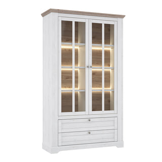 illopa display cabinet in snowy oak/oak nelson