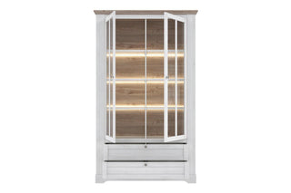 Lopa Display Cabinet In Snowy Oak/Oak Nelson