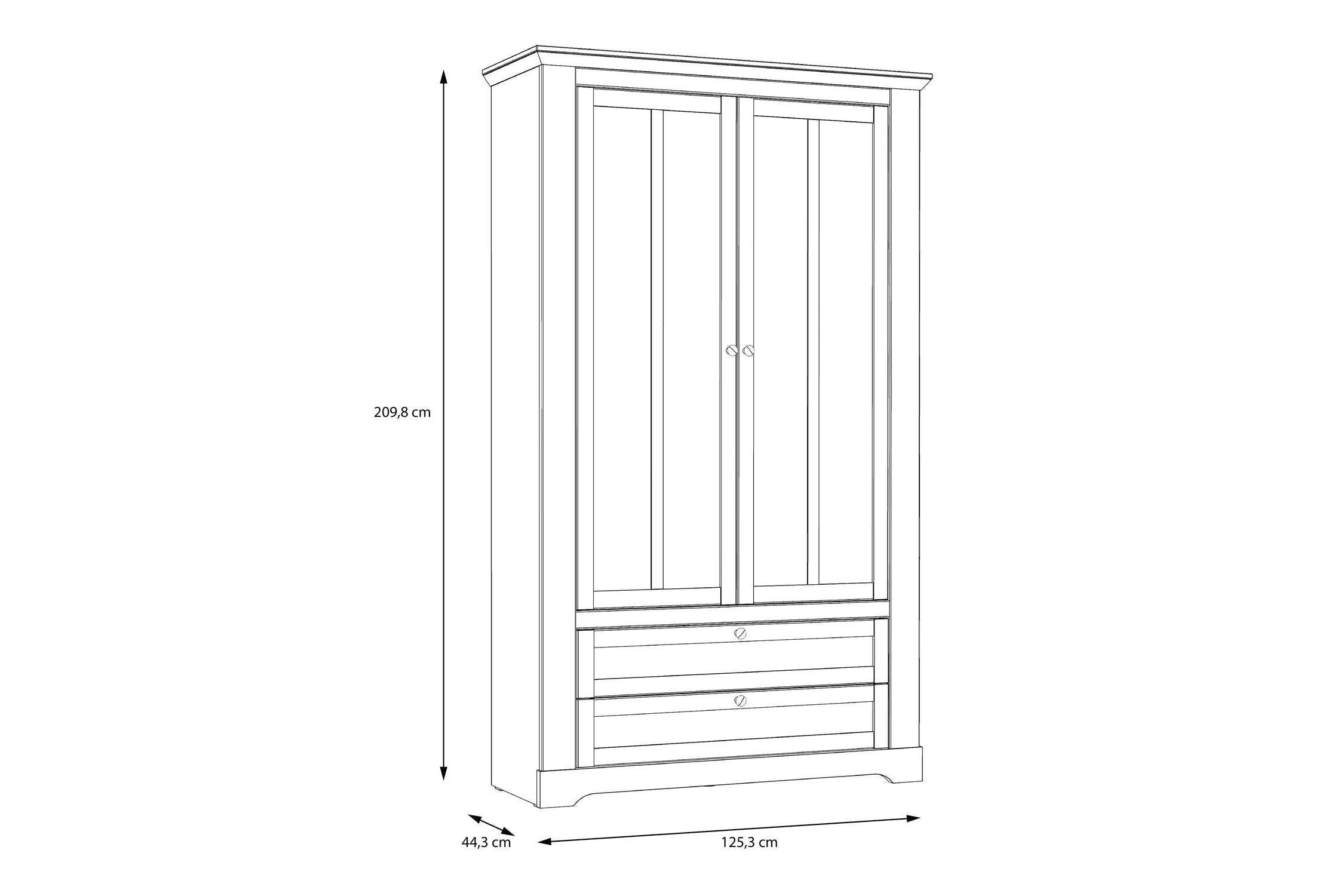 Lopa Display Cabinet In Snowy Oak/Oak Nelson