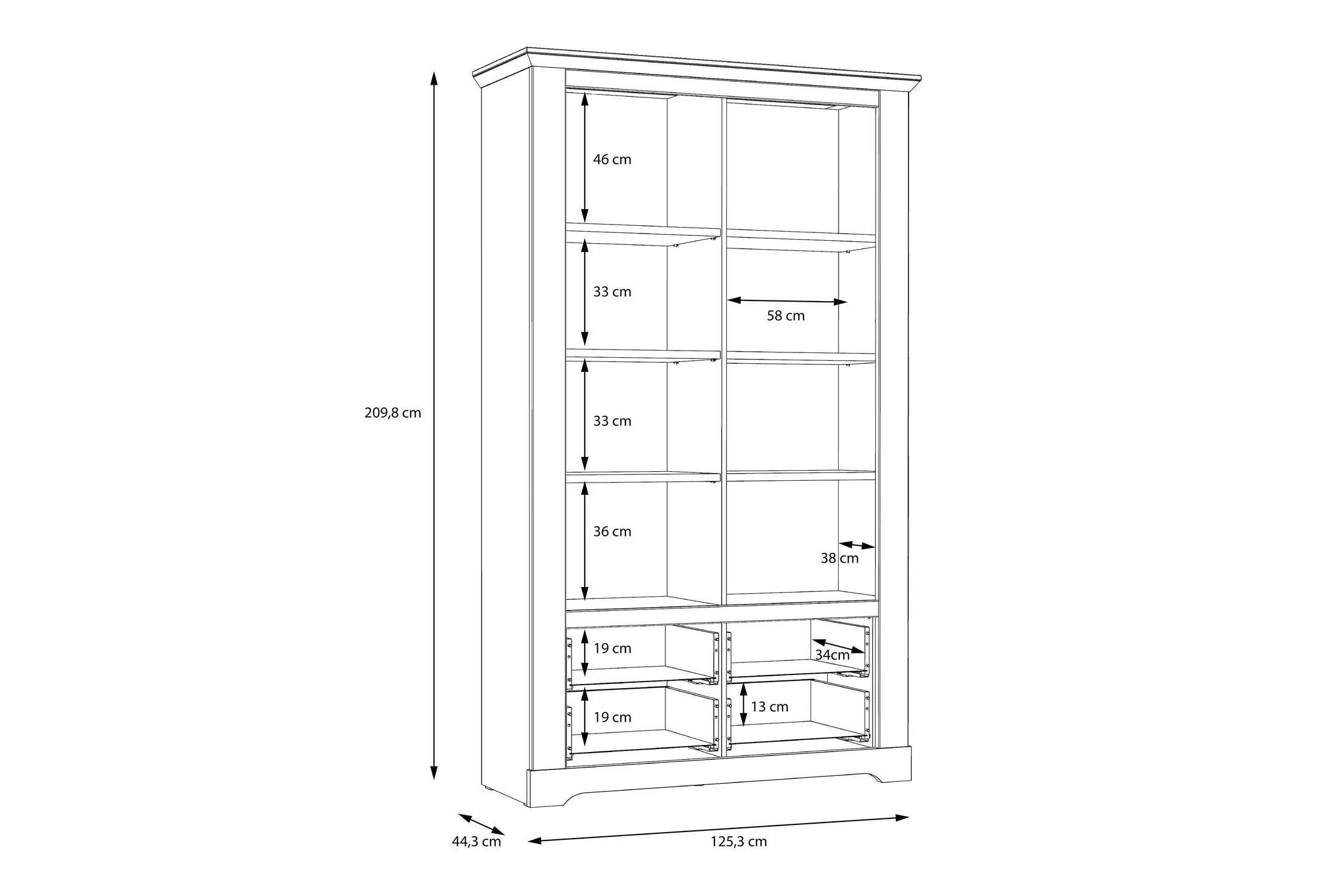 Lopa Display Cabinet In Snowy Oak/Oak Nelson