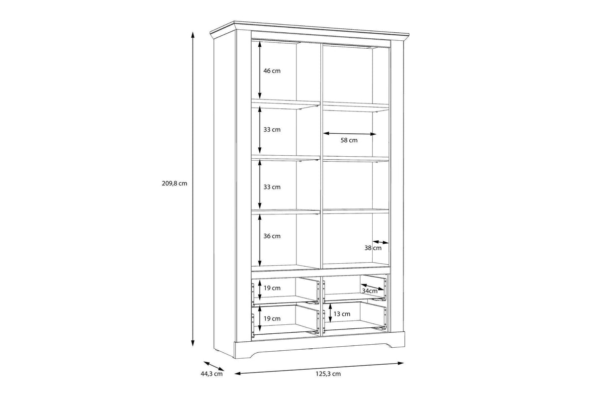 Lopa Display Cabinet In Snowy Oak/Oak Nelson