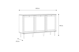 Calasetta 3 Door Sideboard In Rattan