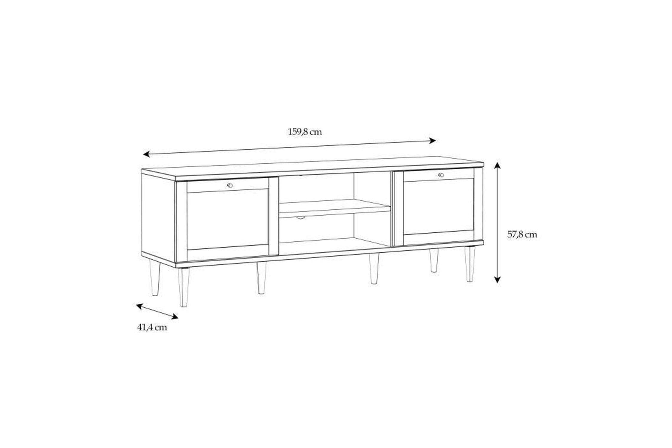 Calasetta 2 Door 1 Shelf Tv Unit In Rattan