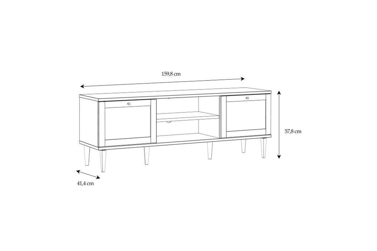 Calasetta 2 Door 1 Shelf Tv Unit In Rattan