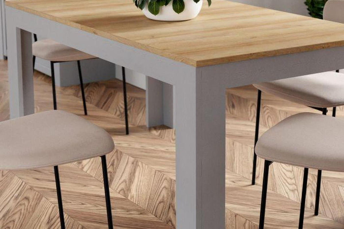 Bohol Extending Dining Table in Grey and Oak 160-207cm