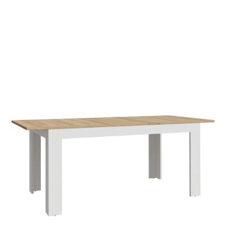 Bohol Extending Dining Table in White and Oak 160-207cm
