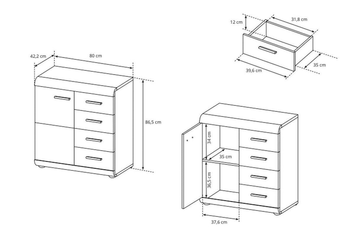 Link Sideboard Cabinet With Drawers 80