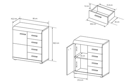 Link Sibeboard Cabinet With Drawers 80