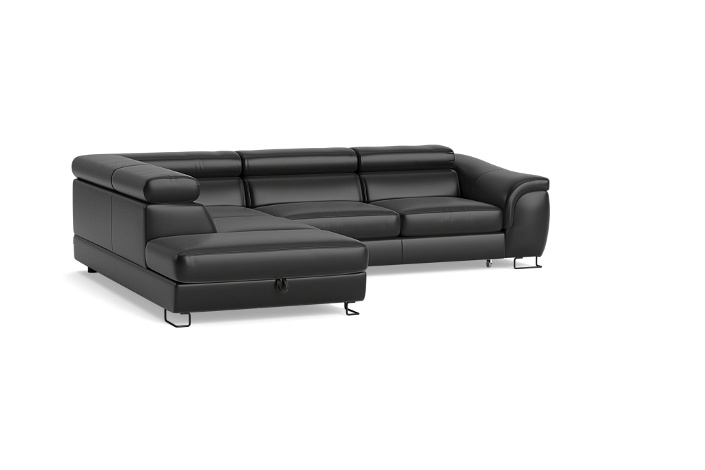 Narożna sofa z funkcją spania i pojemnikiem Lavos