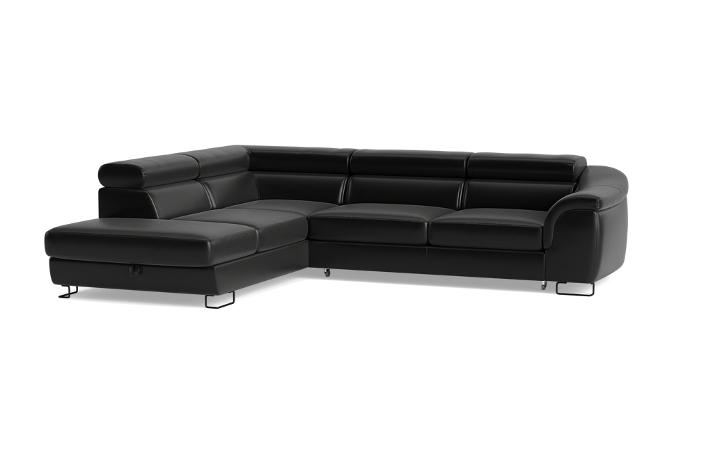 Narożna sofa z funkcją spania i pojemnikiem Lavos