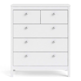 Madrid Chest 3+2 Drawers in White - Msofas LTD