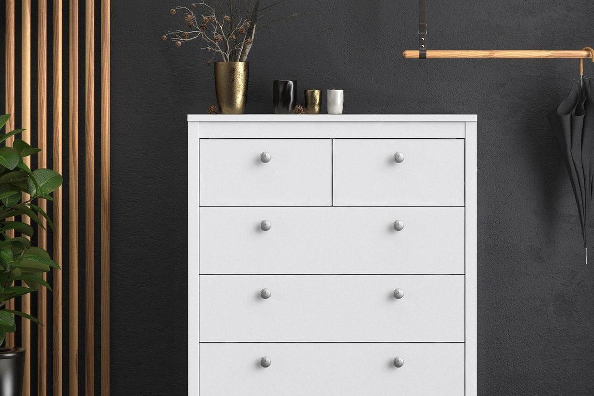 Madrid Chest 3+2 Drawers In White