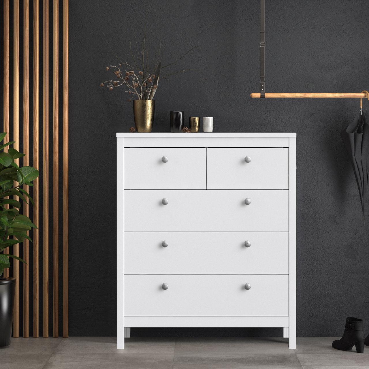 Madrid Chest 3+2 Drawers in White