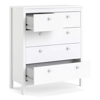 Madrid Chest 3+2 Drawers in White - Msofas LTD