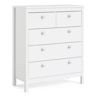 Madrid Chest 3+2 Drawers in White - Msofas LTD