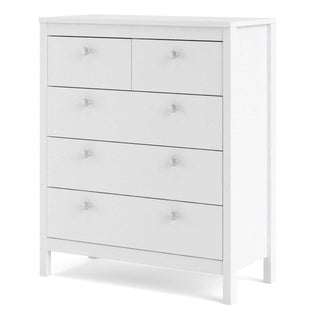 Madrid Chest 3+2 Drawers in White - Msofas LTD