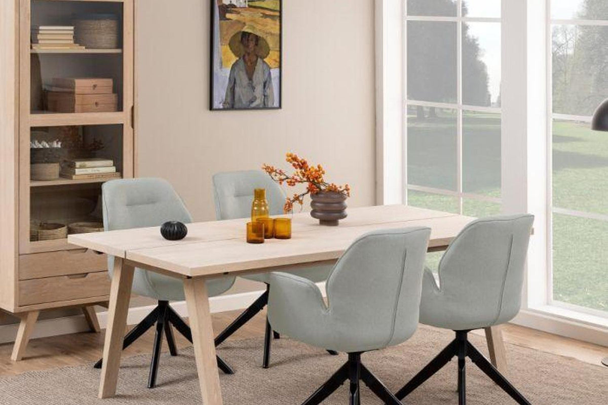 A-Line Extending Dining Table in White Oak 200-286cm