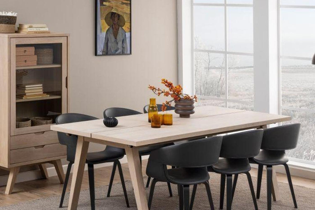 A-Line Extending Dining Table in White Oak 200-286cm