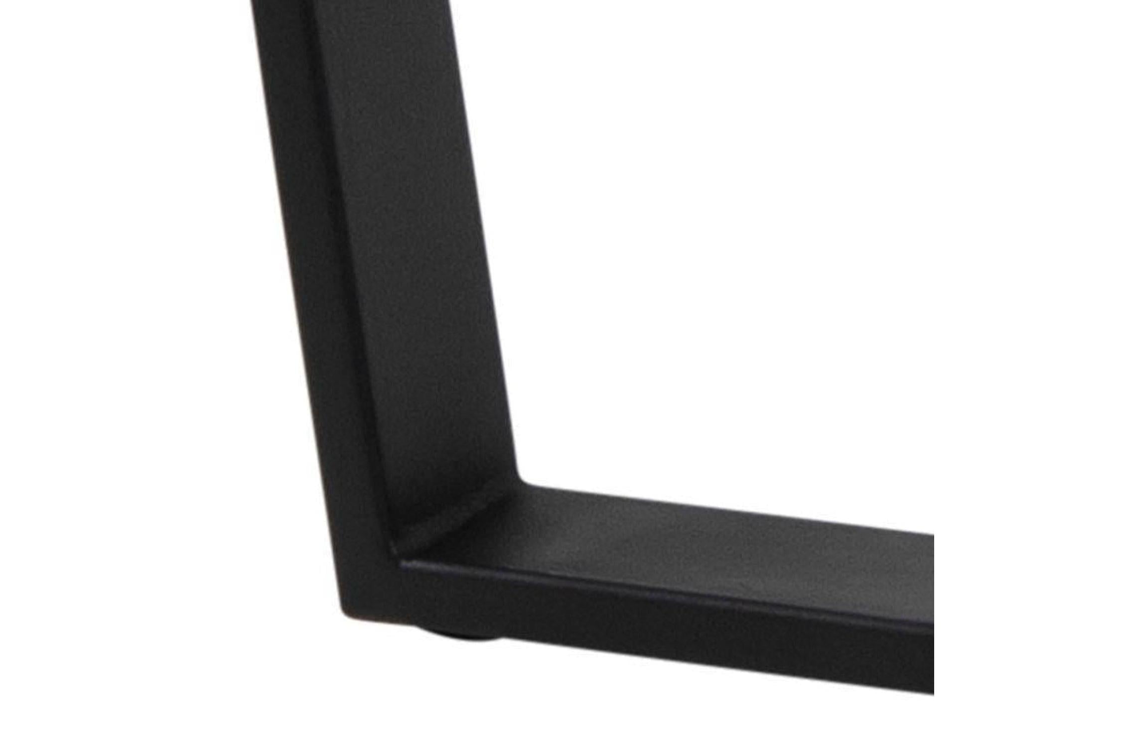Amble Round Dining Table with Black Marble Melamine Top & Black Legs 110cm