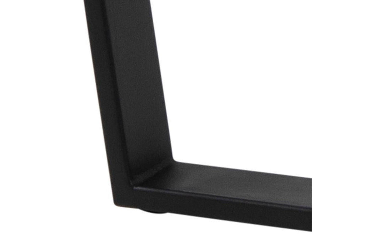 Amble Round Dining Table with Black Marble Melamine Top & Black Legs 110cm