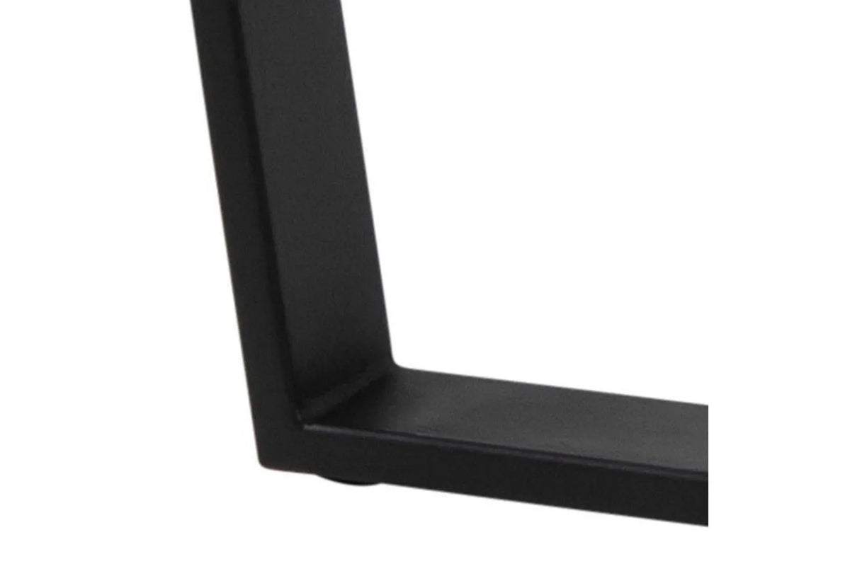 Amble Round Dining Table with Black Marble Melamine Top & Black Legs 110cm